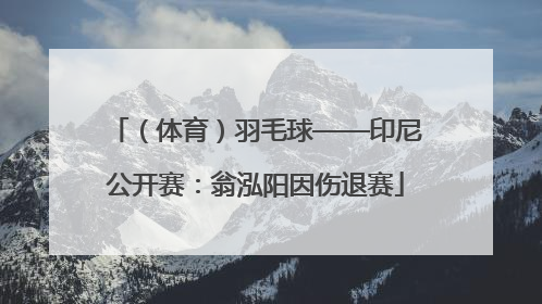 （体育）羽毛球——印尼公开赛：翁泓阳因伤退赛